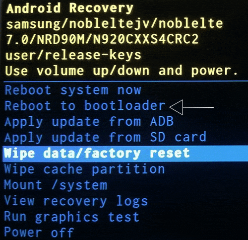 Reboot to bootloader